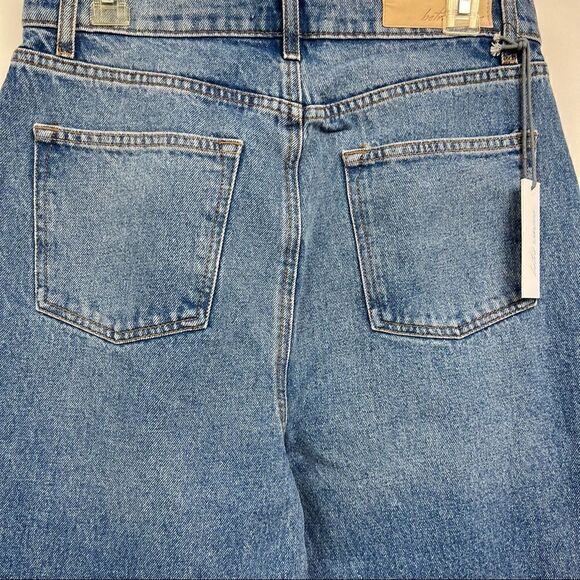 Betro Simone High rise button front straight leg rigid cotton blue jeans NWT - Picture 7 of 14